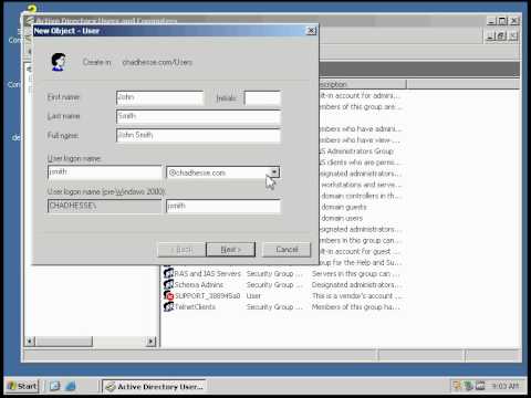 Creating User Accounts Using Active Directory.avi