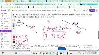 3/25 Area of a Triangle and Special Right Triangles Notes
