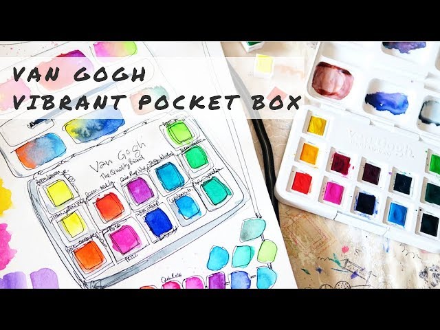 Review & Demo - Van Gogh Vibrant Colours watercolor set! 🎨🌈 