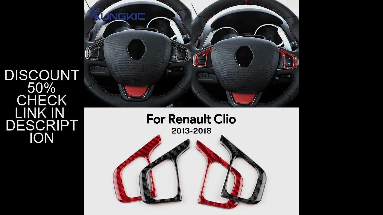 Real Soft Carbon Fiber For Renault Clio 4 Mk4 IV 2013 2014 2015 2016 2017 2018 Car Steering Wheel Bu