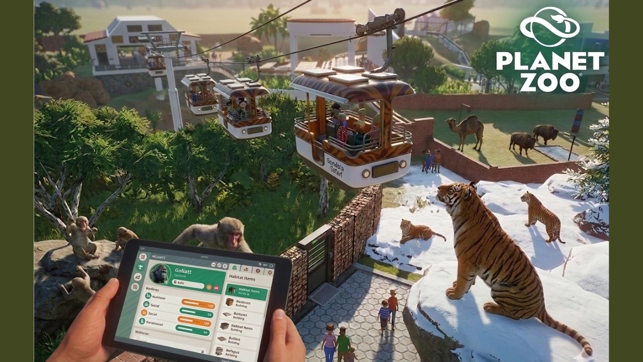 ARRANCA EL TELESFÉRICO QUE RECORRERA TODO EL ZOO | Planet Zoo #Design #planetzoo