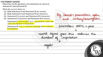 STATEMENT BASED Directions: In the questions, two statements are given as statement-I and statem...