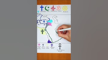 Religion in Middle East Around 650 AD | Map drawing #shorts #religion #drawing #education #viral