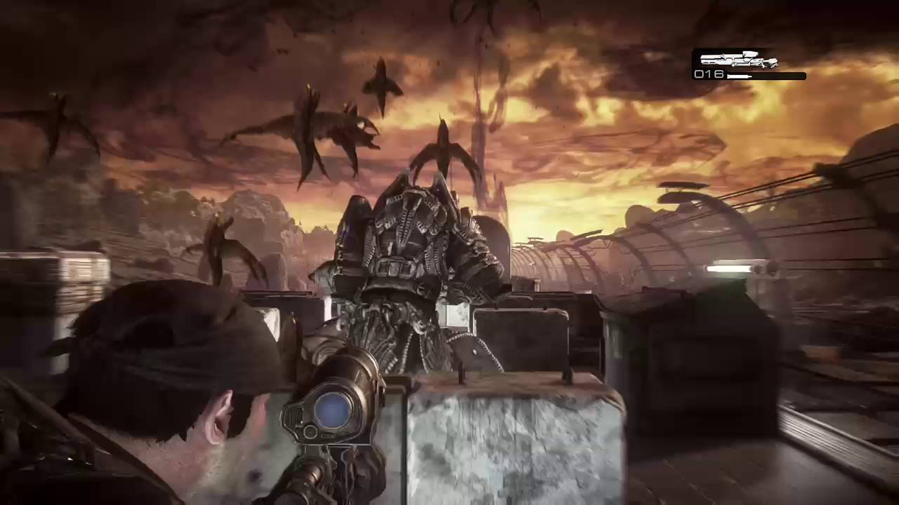 Gears of War Ultimate Edition Final Boss Hardcore Mode YouTube