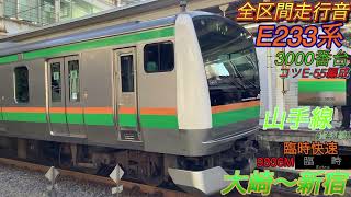 【全区間走行音】E233系3000番台コツE-55編成　山手(貨物)線　臨時快速　大崎→新宿
