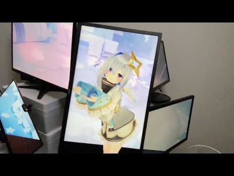 I had Kanata Amane dance to “Cupid” inside a 7-screen Portalgraph!