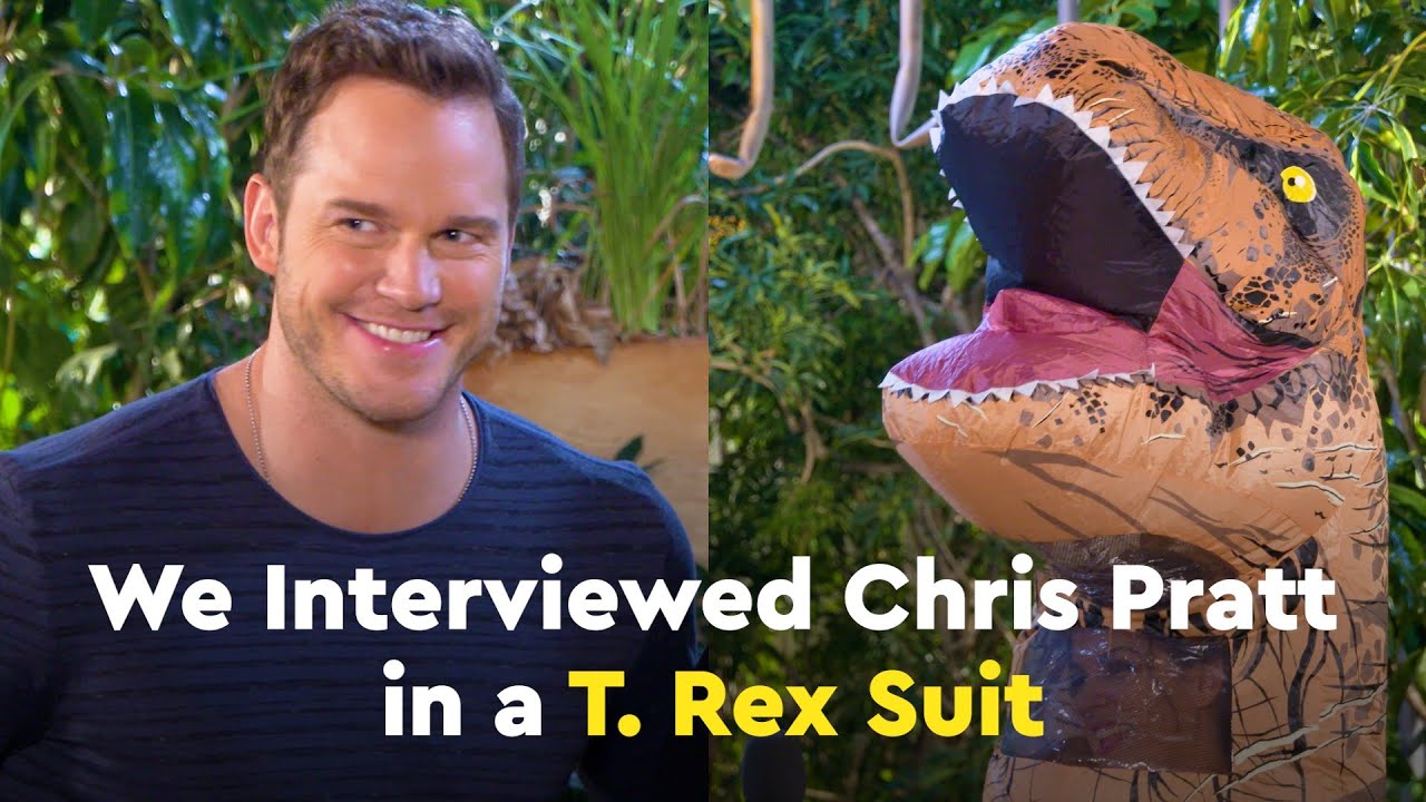 Candace Lowry Interviews Chris Pratt in a T. Rex Suit
