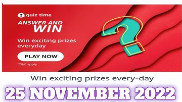 Amazon Funzone Quiz Answers Today|25 November 2022 | Daily Quiz Time