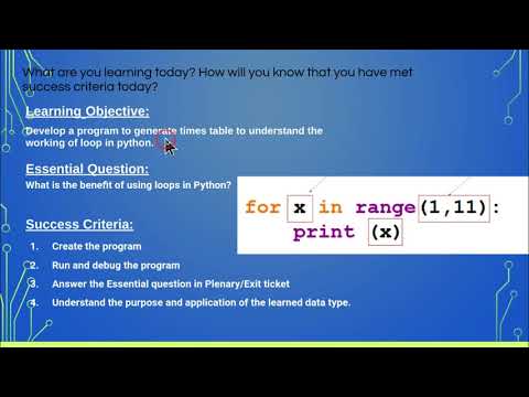 Python  Understanding for loop to generate Times Table