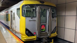 JR東京駅京葉線/武蔵野線ホームを入線.発車する列車。(2)