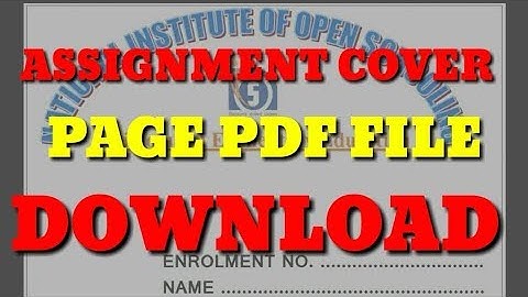 NIOS DLED ASSIGNMENT COVER PAGE PDF DOWNLOAD