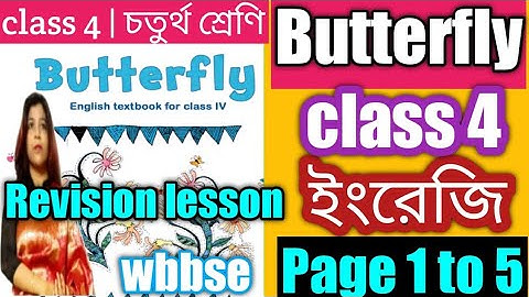 butterfly revision lesson । class 4 english । activity 1 to 8 । wbbse class  iv english
