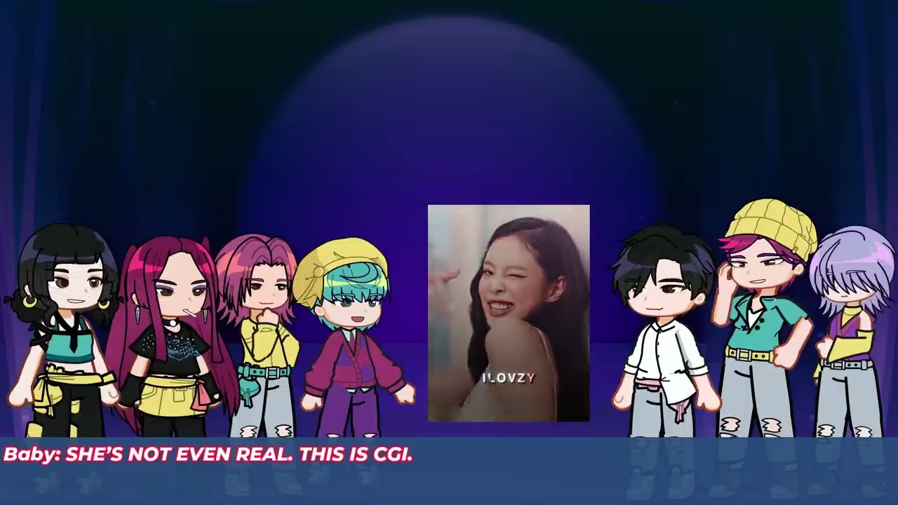 KDH || Реакция K-pop охотников на демонов на Руми в образе Дженни, часть 3 // реакция на gacha //...