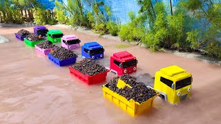 Cleaning the Tayo Sand Truck Car and Finding a Molen Car, Beko, Crane, Loader, Racing Car