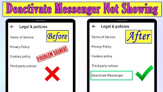 Fix Deactivate Option Not Showing on Messenger | Why is there no option to deactivate Messenger 2023