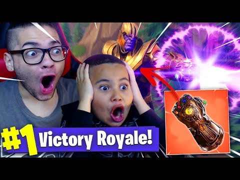 FUNNIEST *NEW* THANOS INFINITY GAUNTLET GAMEPLAY In Fortnite Battle Royale! 9 YEAR OLD BROTHER! EPIC