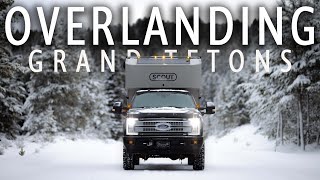 WINTER OVERLANDING IN THE TETONS  | Camping in the Scout Kenai Truck Camper