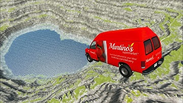 BeamNG drive - Leap Of Death Car Jumps & Falls Into Red water #17