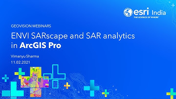ENVI SARscape and SAR analytics in ArcGIS Pro
