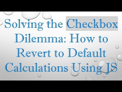 Solving the Checkbox