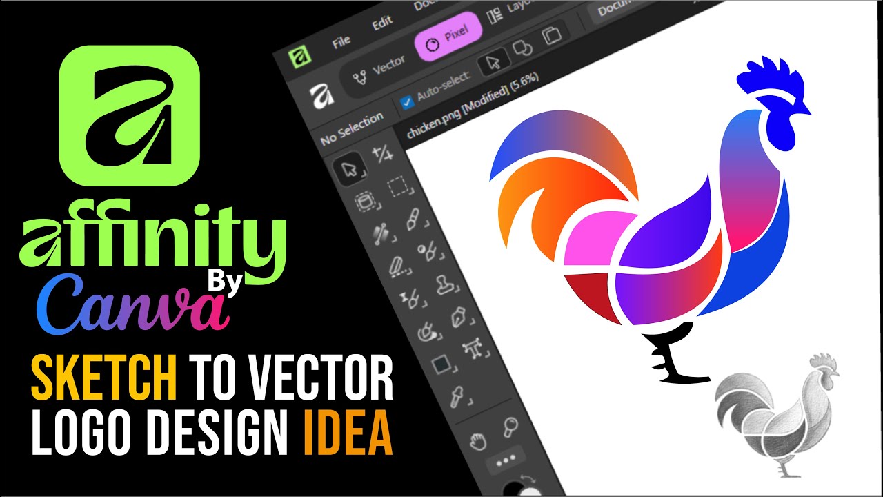 CREATE A STUNNING SKETCH TO VECTOR LOGO IN AFFINITY | Beginner guide ...