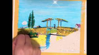Oil Patel - Famous Painting: The Langlois Bridge At Arles Van Gogh 1888