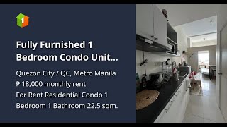Fully Furnished 1 Bedroom Condo Unit For Rent - 5th Floor at Berkeley Residences