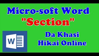 Microsoft word basic part 7 |Section| batai da khasi|Pnar step by step da khasi. screenshot 2
