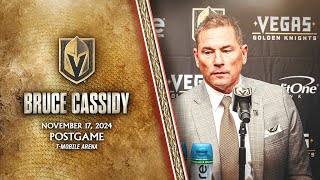 Bruce Cassidy Postgame 11/17: Lessons Learned Moving Forward