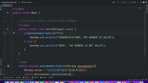 Java program to validate South African phone numbers using RegeX