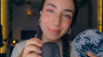 ASMR Gentle Mic Brushing/scratching & mouth sounds | No talking