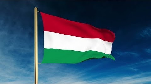 4K Hungary flag slider style. Waving in the wind with cloud background animation Stock video
