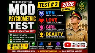 WAT MOD 7-16 Test 2 Word Association Test Ministry of defence psychometric Test 2026 Words Sentences