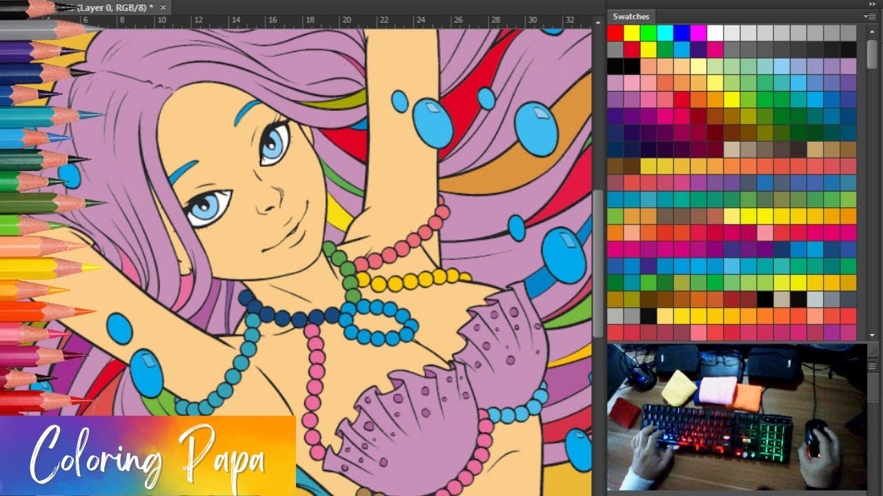 Beauty Mermaid On The Ocean Floor Coloring Pages With YouTube
