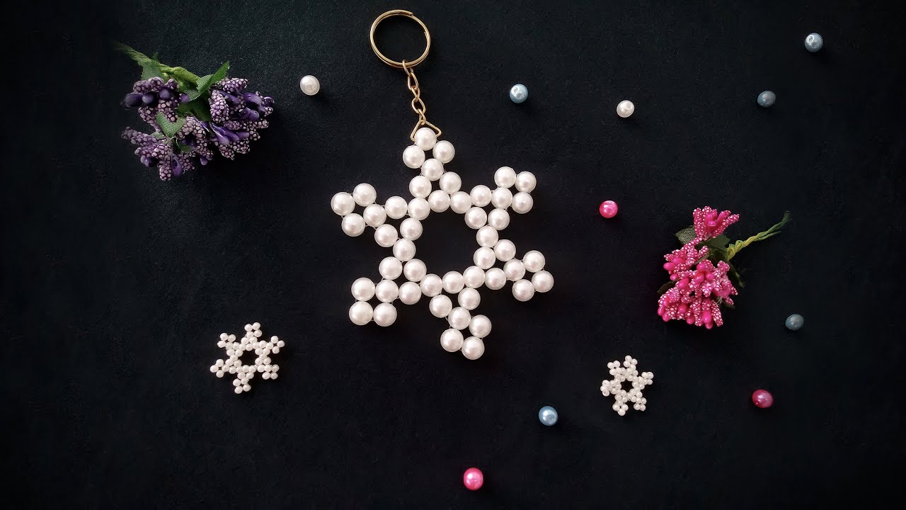Boncuktan Kar Tanesi Yapımı | How to make a snowflake from beads? #diy #snowflakes #boncuk