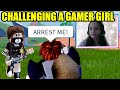 I CHALLENGED a GAMER GIRL to ARREST ME in Roblox Jailbreak