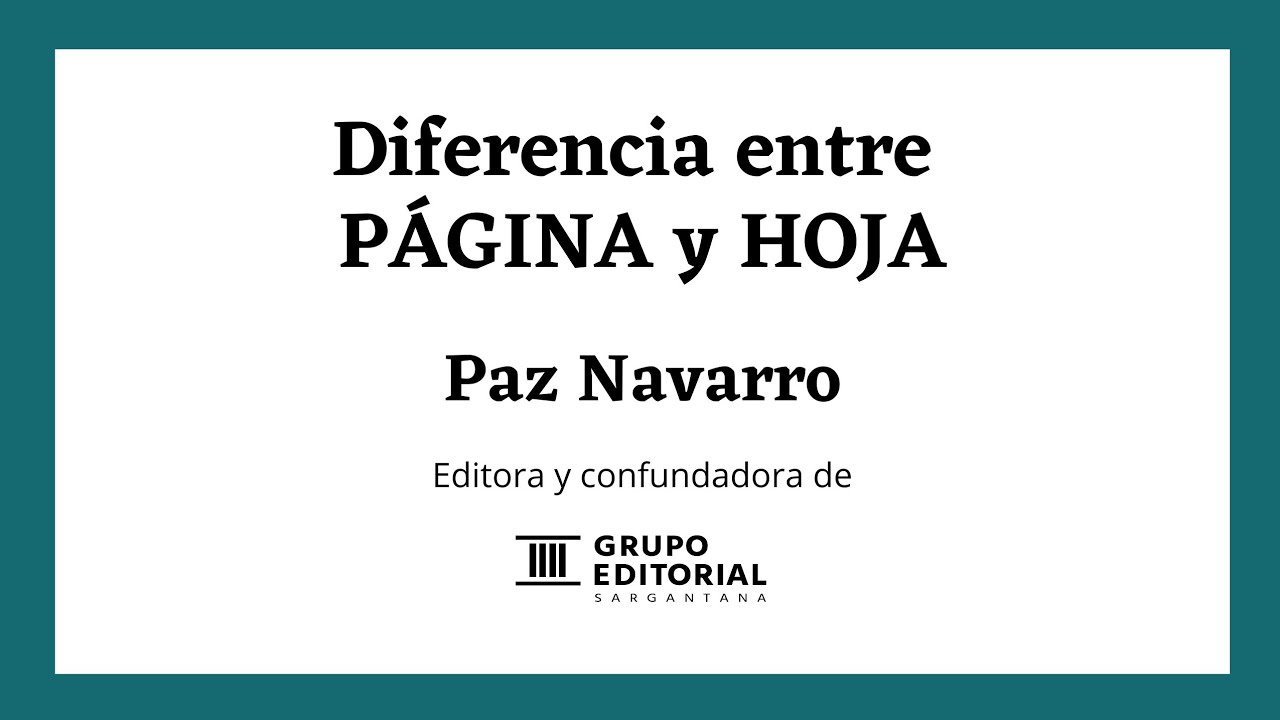 🎯 Diferencia entre página y hoja. YouTube