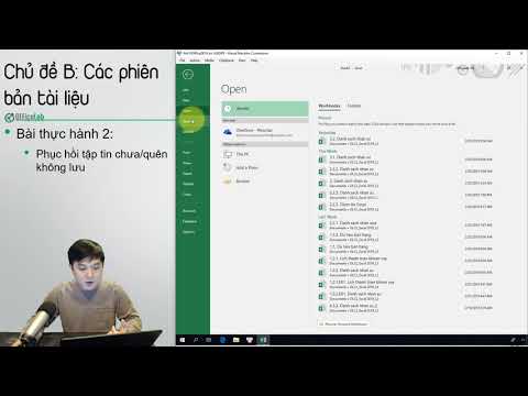 Học Excel 2: 1.1.2.E01. Làm gì khi quên lưu file