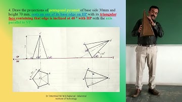 Projection of pyramid solid - T.Mothilal/ M.D.Rajkamal