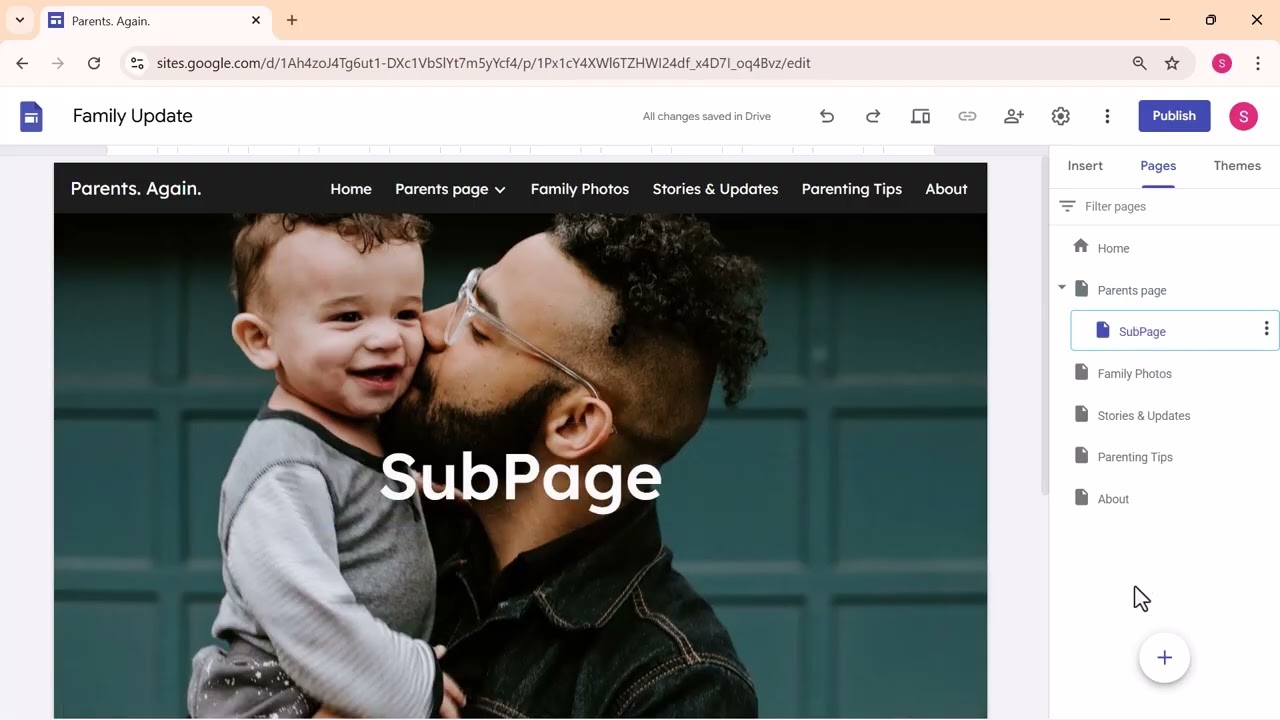 Cómo agregar páginas, subpáginas y enlaces en Google Sites