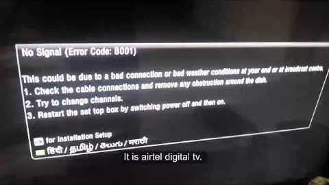 How to fix No signal error code B001 on TV screen Airtel dish tv connection