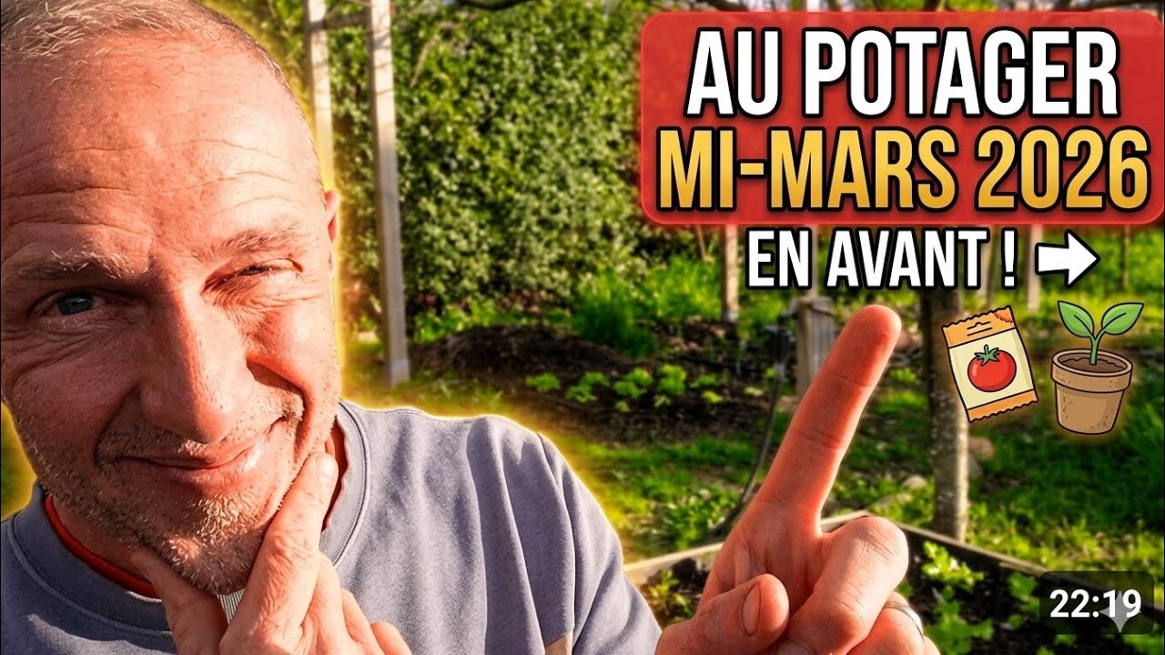 Grand tour des semis & plantations à la mi-mars 2026 #potager