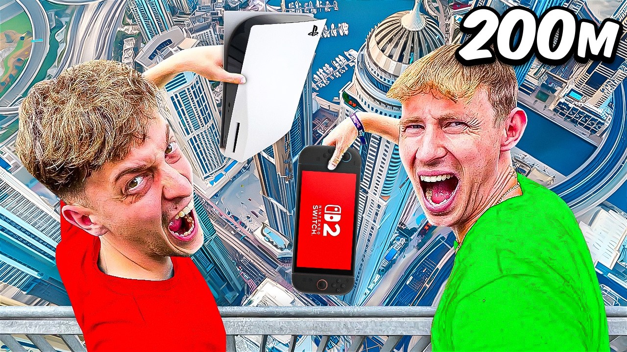 PS5 vs NINTENDO SWITCH aus 200 METER fallen lassen! 😱 Welches überlebt besser?