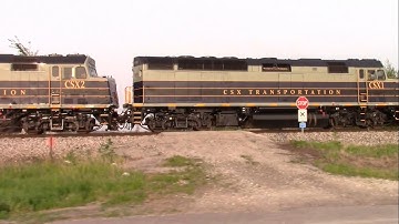A Quick Pacing Shot of CSX P001 w/ CSX 1, CSX 2, and CSX 3 Near Monon, Indiana