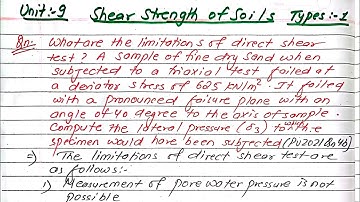 Unit:9 | Shear strength of Soil | Types:1 | Numerical  | BE Civil | TU,PU,KU,PoU | Soil Mechanics