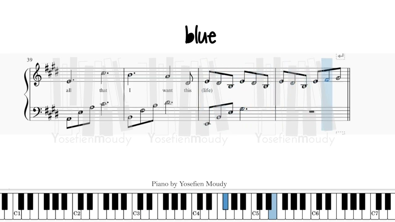 yung kai - blue [Piano | Music Sheet - Easy Level] - YouTube