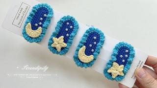 How to Crochet Moon🌙 and Star⭐ Hairclip | DIY Hairpin | Hairclip Crochet Tutorial
