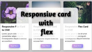 Responsive Html Card with flex in css