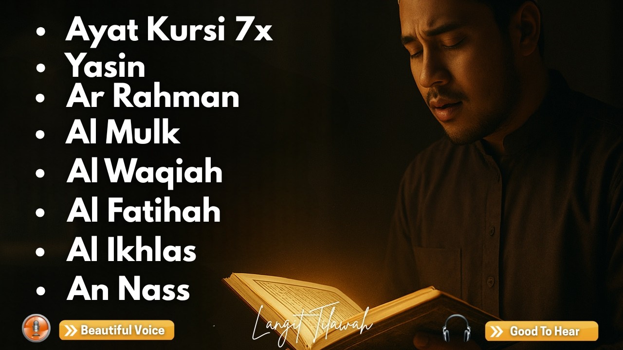 Bacaan Quran Merdu Ayat Kursi, Yasin, Ar Rahman &  Mulk | menenangkan jiwa dan kedamaian hati - L103