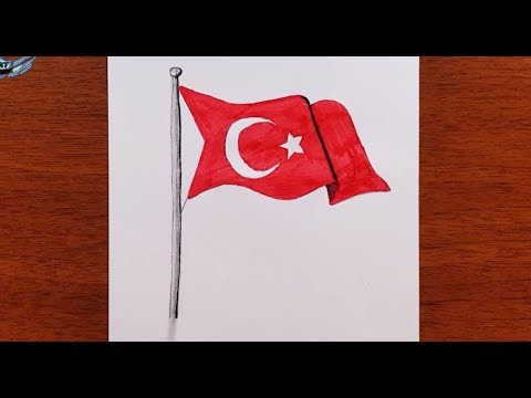 KOLAY BAYRAK ÇİZİMİ - TÜRK BAYRAĞI RESMİ NASIL ÇİZİLİR